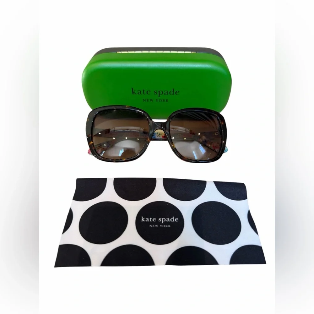 Kate Spade Fun Classy Tortoise Shell Sunglasses with Colorful Floral Arms‎